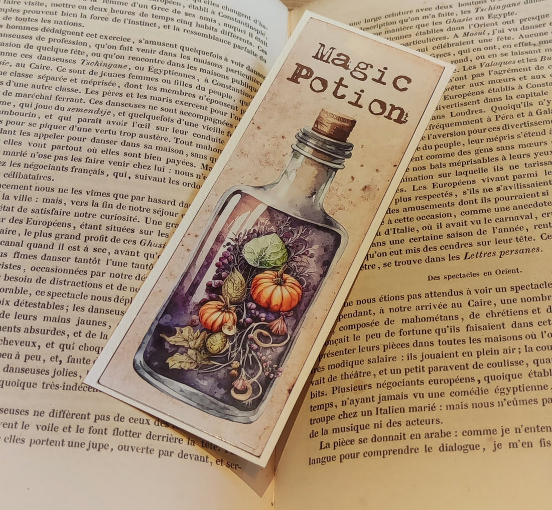 Marque page - Potion citrouille - La Muchette