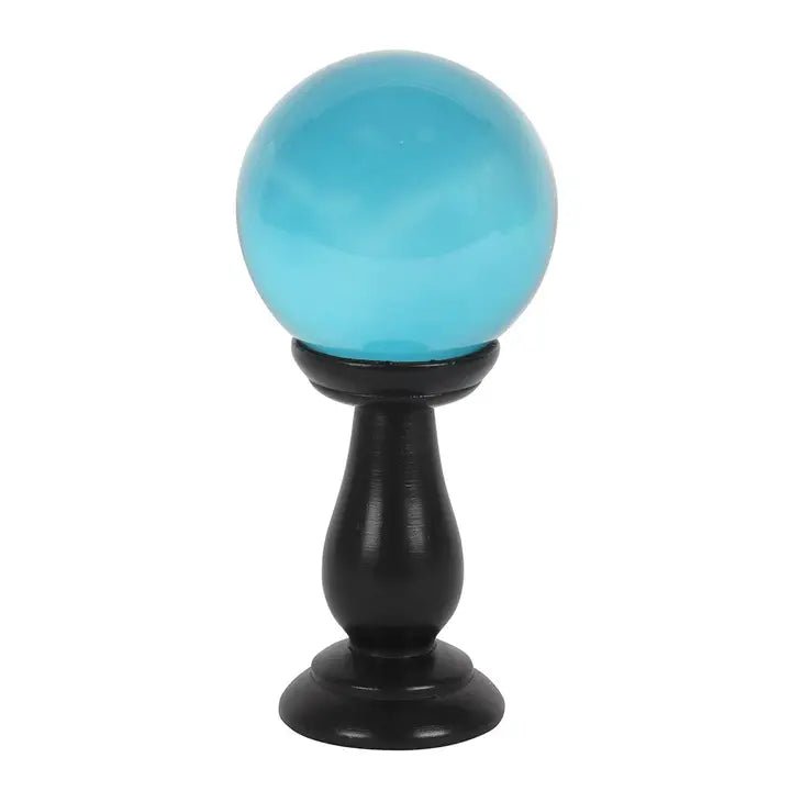 Boule de cristal bleue et support - La Muchette