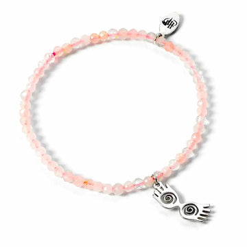 Bracelet Charm à perles roses Lunettes Luna - Argent 925 - La Muchette