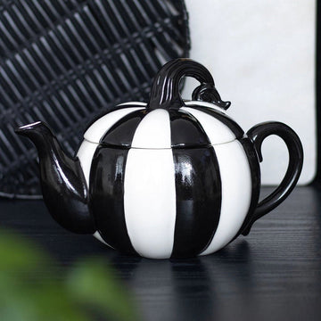 Théière Citrouille noire et blanche - La Muchette