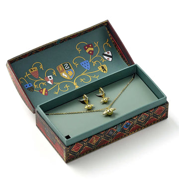 Coffret cadeau Quidditch - Boucles d'oreilles et Collier vif d'or