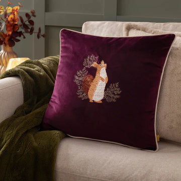 Housse de coussin en velours - Ecureuil