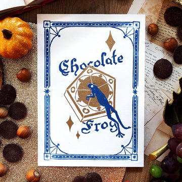 Linogravure - Chocolate Frog A5 (doré) - La Muchette