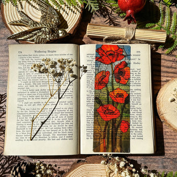 Marque-page Vitrail - Coquelicots
