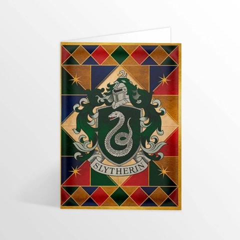 Carte 2 volets Blason Serpentard - La Muchette