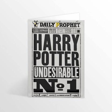 Carte de voeux - Daily Prophet - Harry Potter Undesirable No - 1 - La Muchette