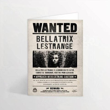 Carte de voeux lenticulaire Bellatrix Lestrange Wanted - La Muchette