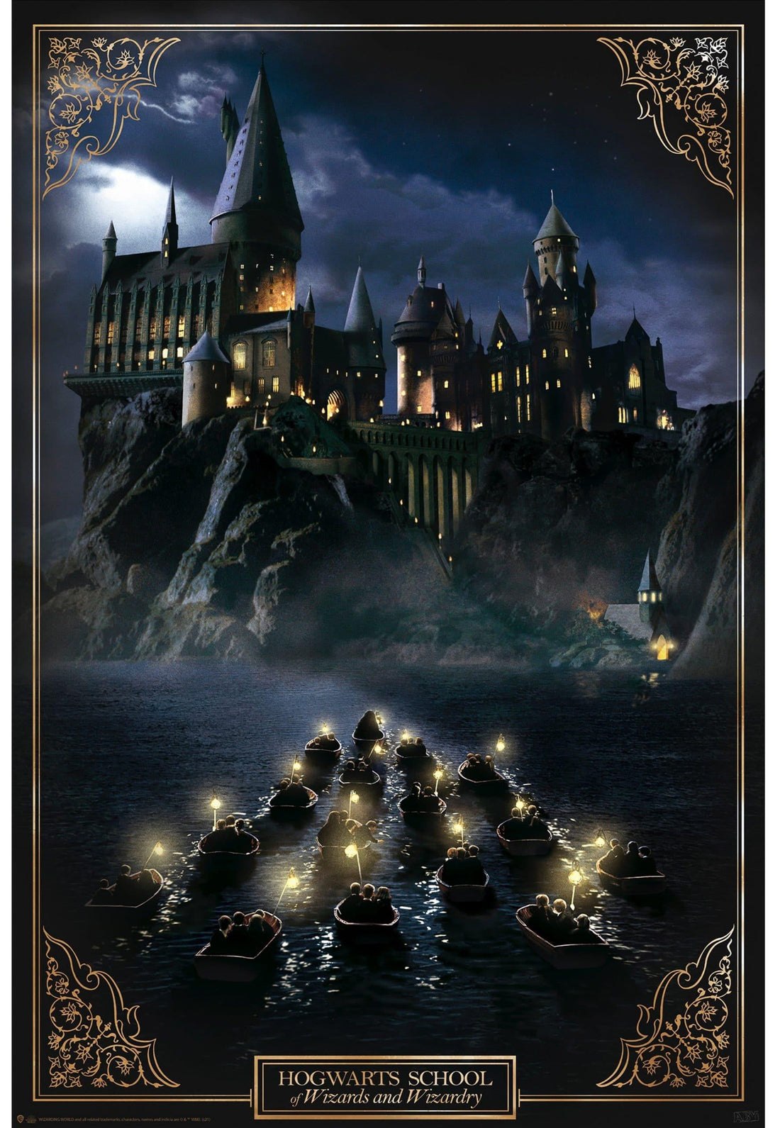 Poster « Château de Poudlard » roulé filmé (91.5x61) - La Muchette