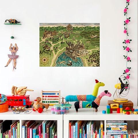 Poudlard Map Poster - La Muchette