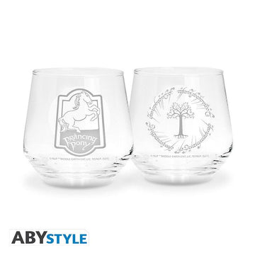Set de 2 verres Poney Fringant & Arbre Gondor - La Muchette