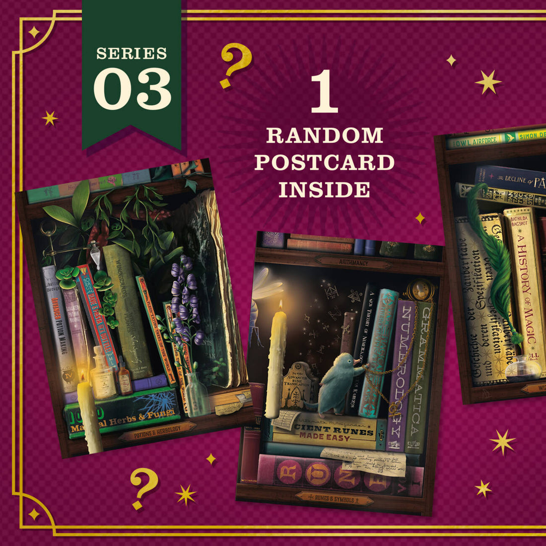 Carte postale mystère - Série 03 - Bibliothèque des Sorciers