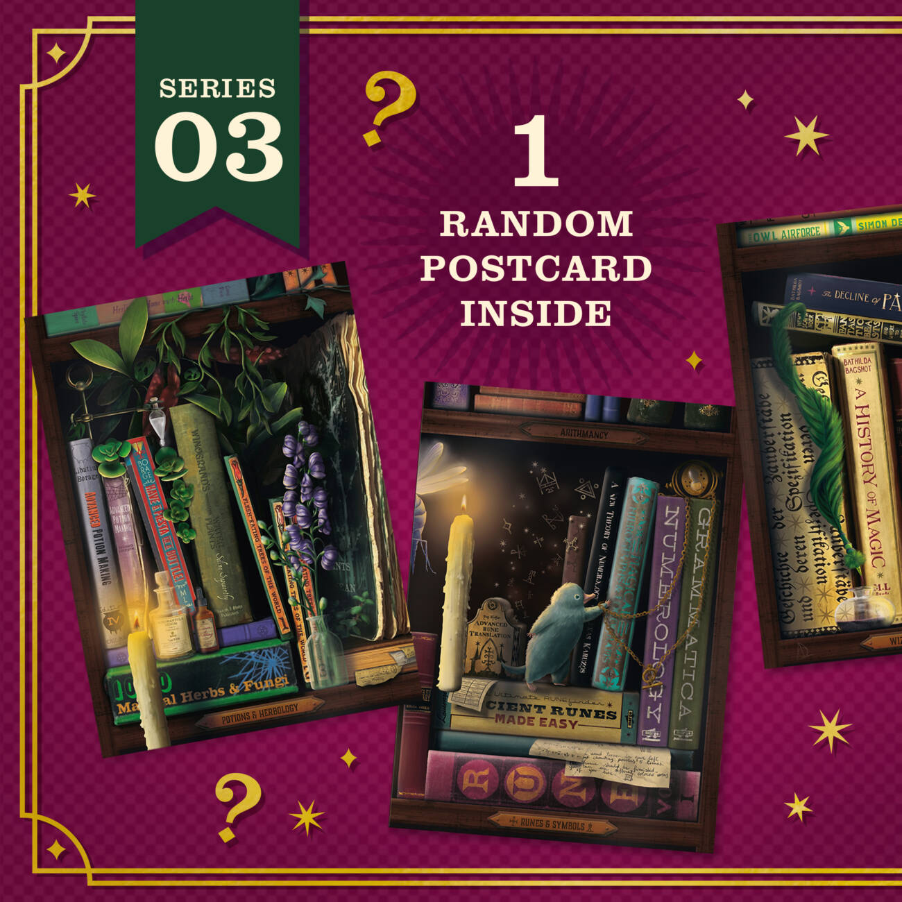 Carte postale mystère - Série 03 - Bibliothèque des Sorciers