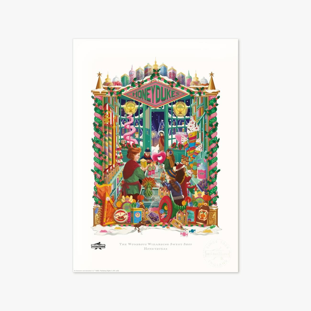 Affiche d'Art "Intérieur de Honeydukes" - Harry Potter x MinaLima (21x30 cm)