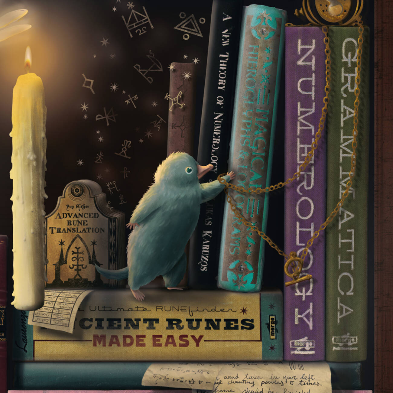 Carte postale mystère - Série 03 - Bibliothèque des Sorciers