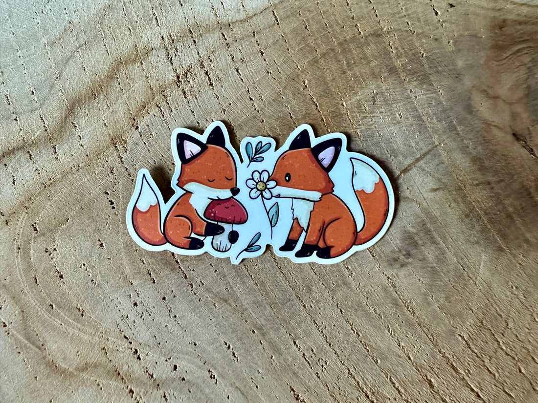 Sticker - Bébés renards