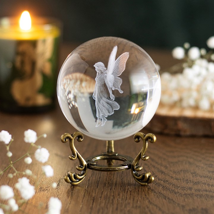 Boule de cristal Fée avec son socle - La Muchette
