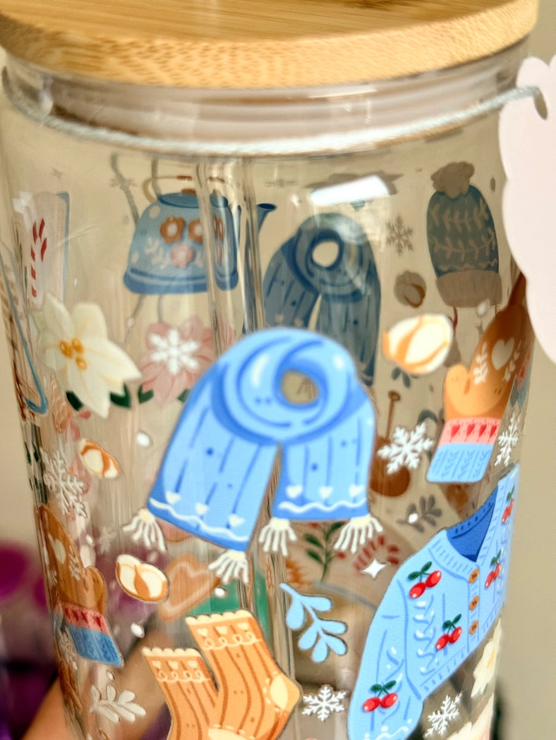 Bouteille avec paille - Hiver Cosy