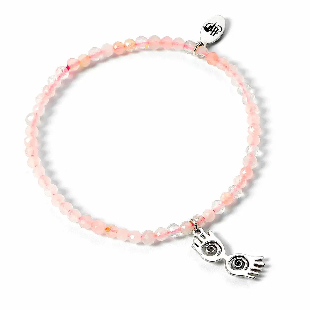 Bracelet Charm à perles roses Lunettes Luna - Argent 925 - La Muchette