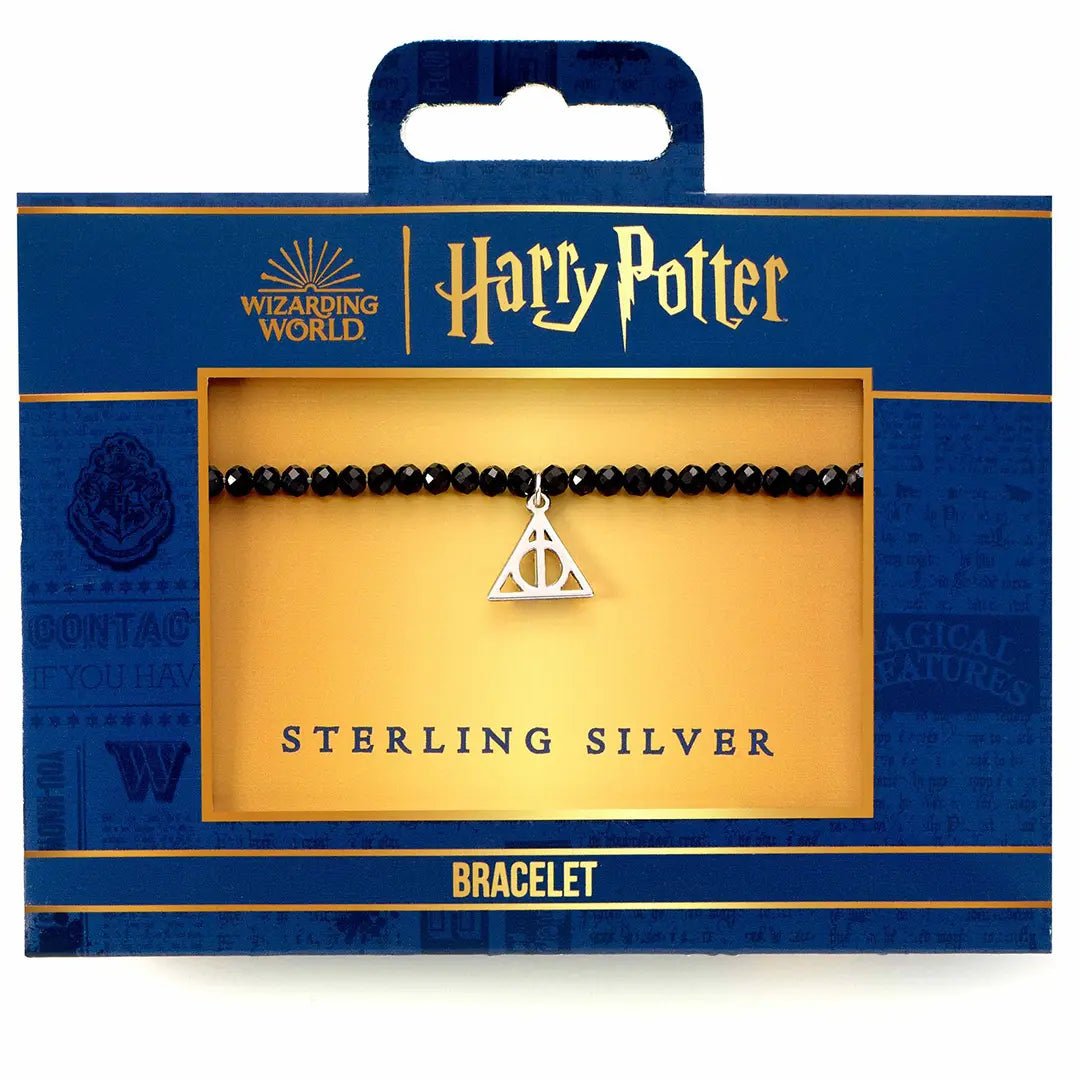 Bracelet Charm à perles noires Les Reliques de la Mort - Argent 925 - La Muchette