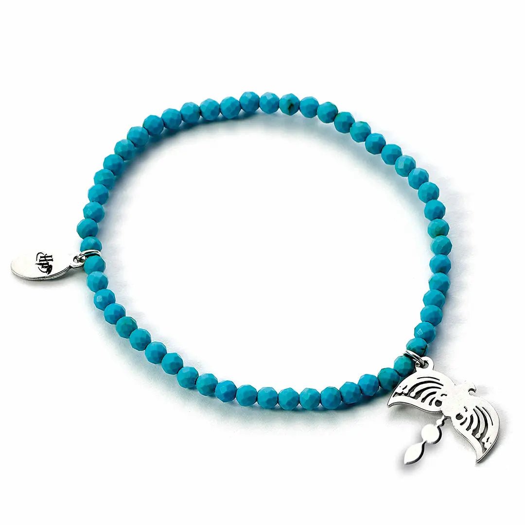 Bracelet Charm à perles bleues Diadème de Serdaigle - Argent 925 - La Muchette