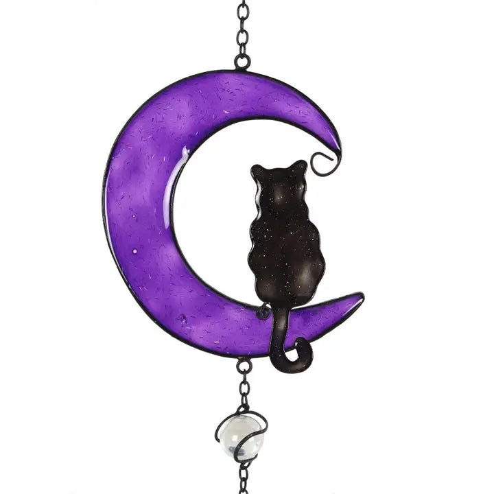 Grand Carillon lune et chat noir - La Muchette