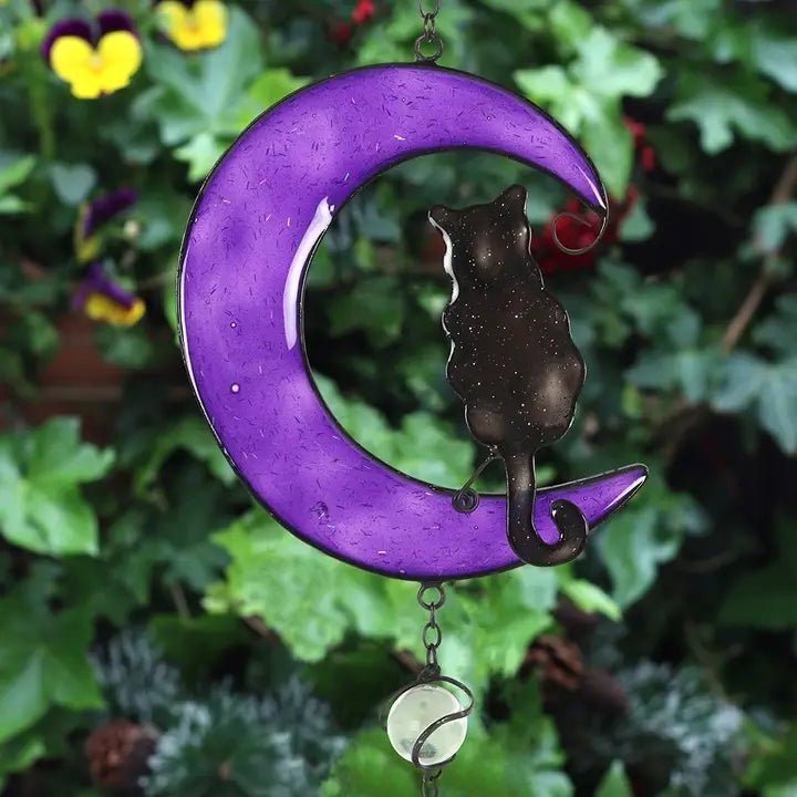 Grand Carillon lune et chat noir - La Muchette