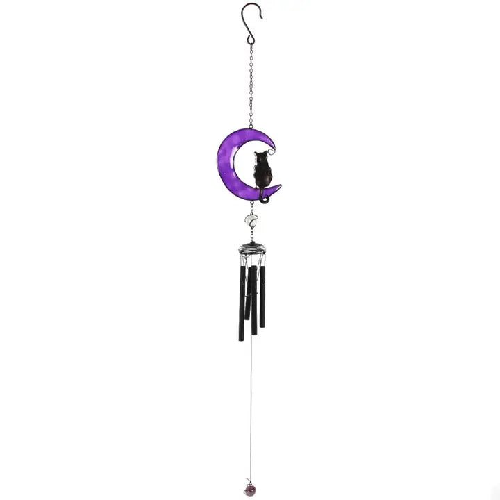 Grand Carillon lune et chat noir - La Muchette