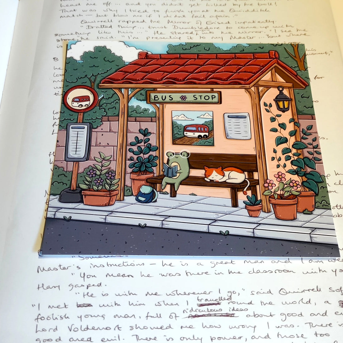 Carte postale - Arrêt de bus