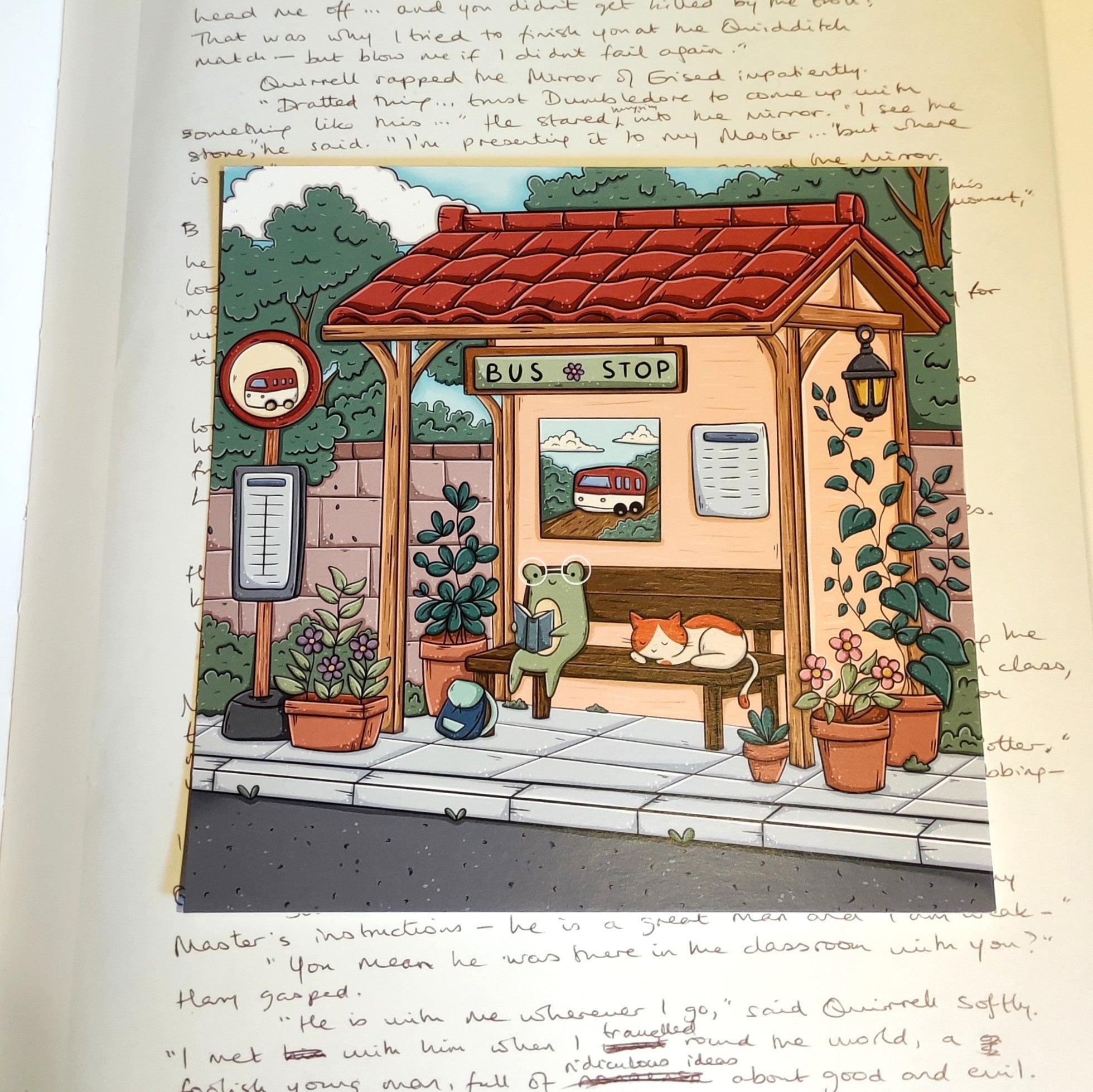 Carte postale - Arrêt de bus