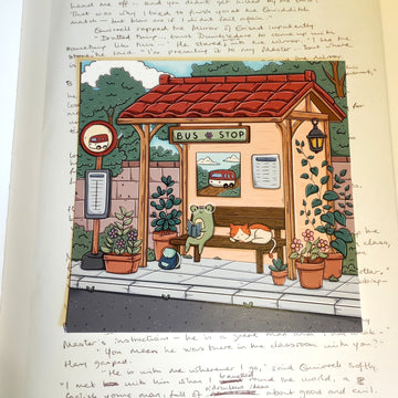 Carte postale - Arrêt de bus