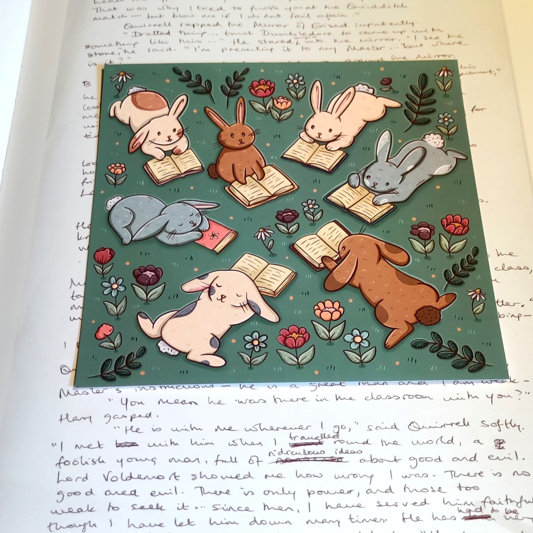 Carte postale - Club de lecture lapins