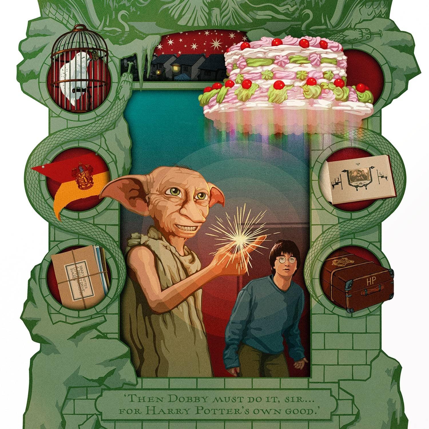 Carte postale Harry Potter par MinaLima - Dobby l'elfe libre - La Muchette