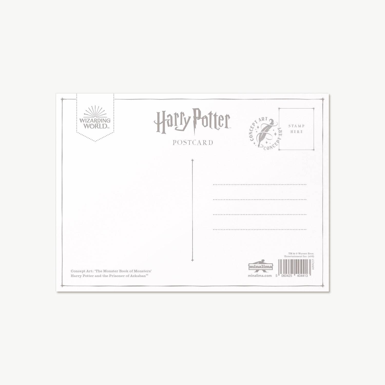 Carte postale Harry Potter par MinaLima - Le Livre des Monstres - La Muchette