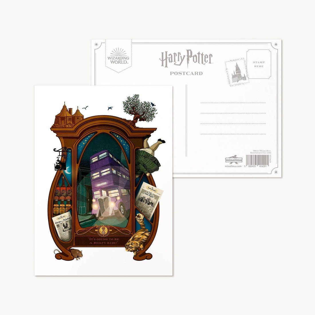 Carte postale Harry Potter par MinaLima - Magicobus - La Muchette