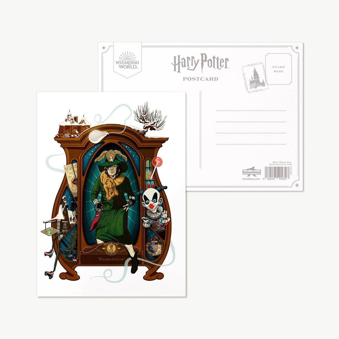 Carte postale Harry Potter par MinaLima - Riddikulus Severus Rogue - La Muchette