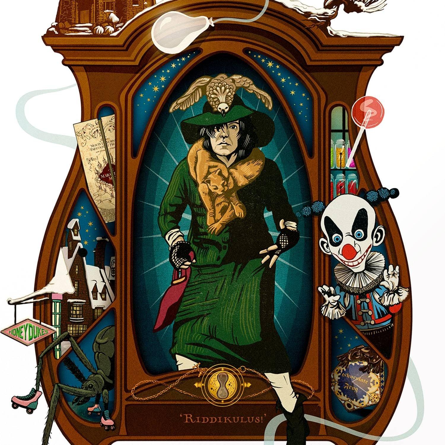 Carte postale Harry Potter par MinaLima - Riddikulus Severus Rogue - La Muchette