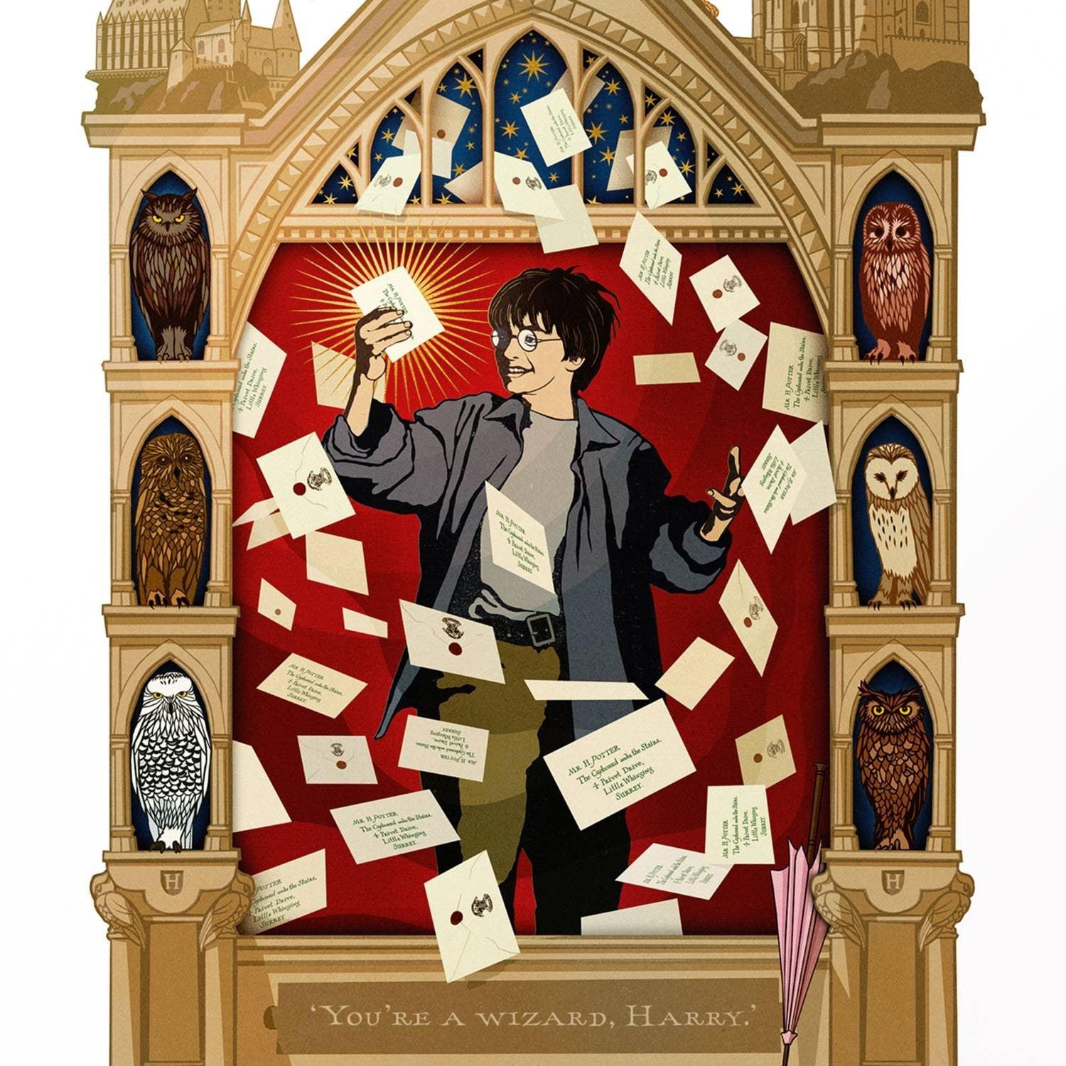 Carte postale Harry Potter par MinaLima - You're a Wizard Harry - La Muchette