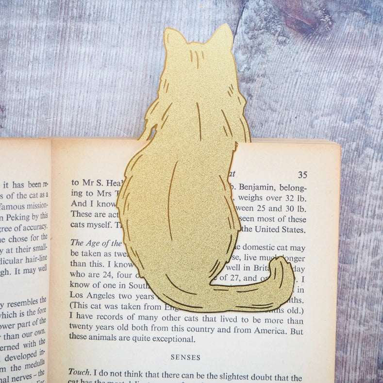 Marque-page doré - Chat