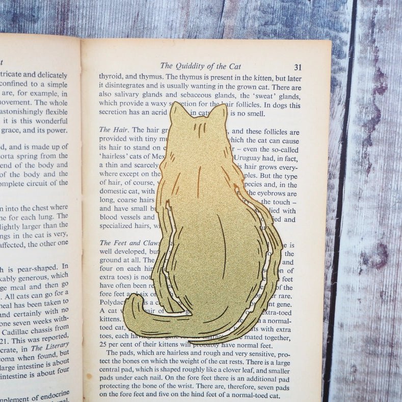 Marque - page doré - Chat - La Muchette