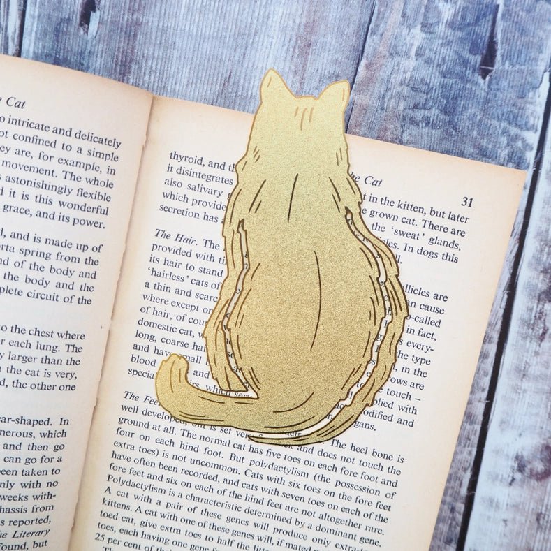 Marque - page doré - Chat - La Muchette