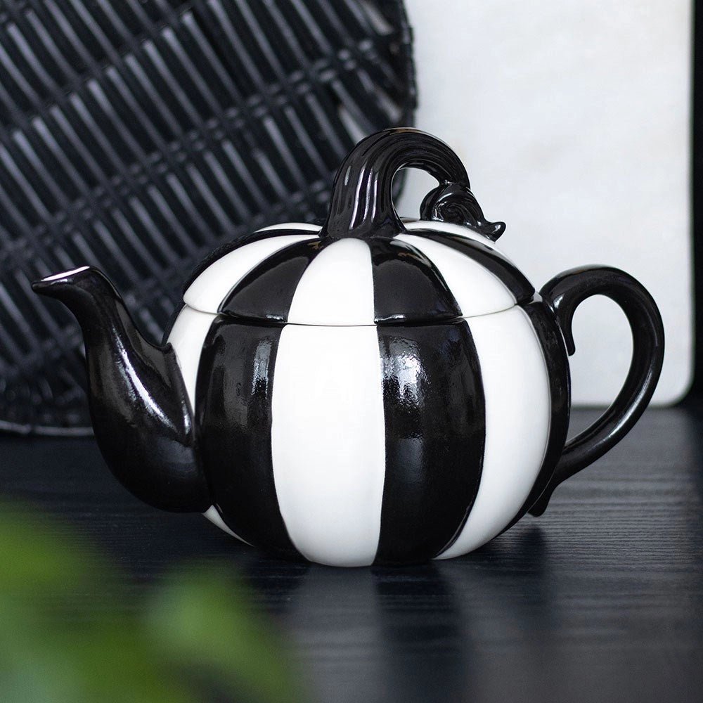 Théière Citrouille noire et blanche - La Muchette
