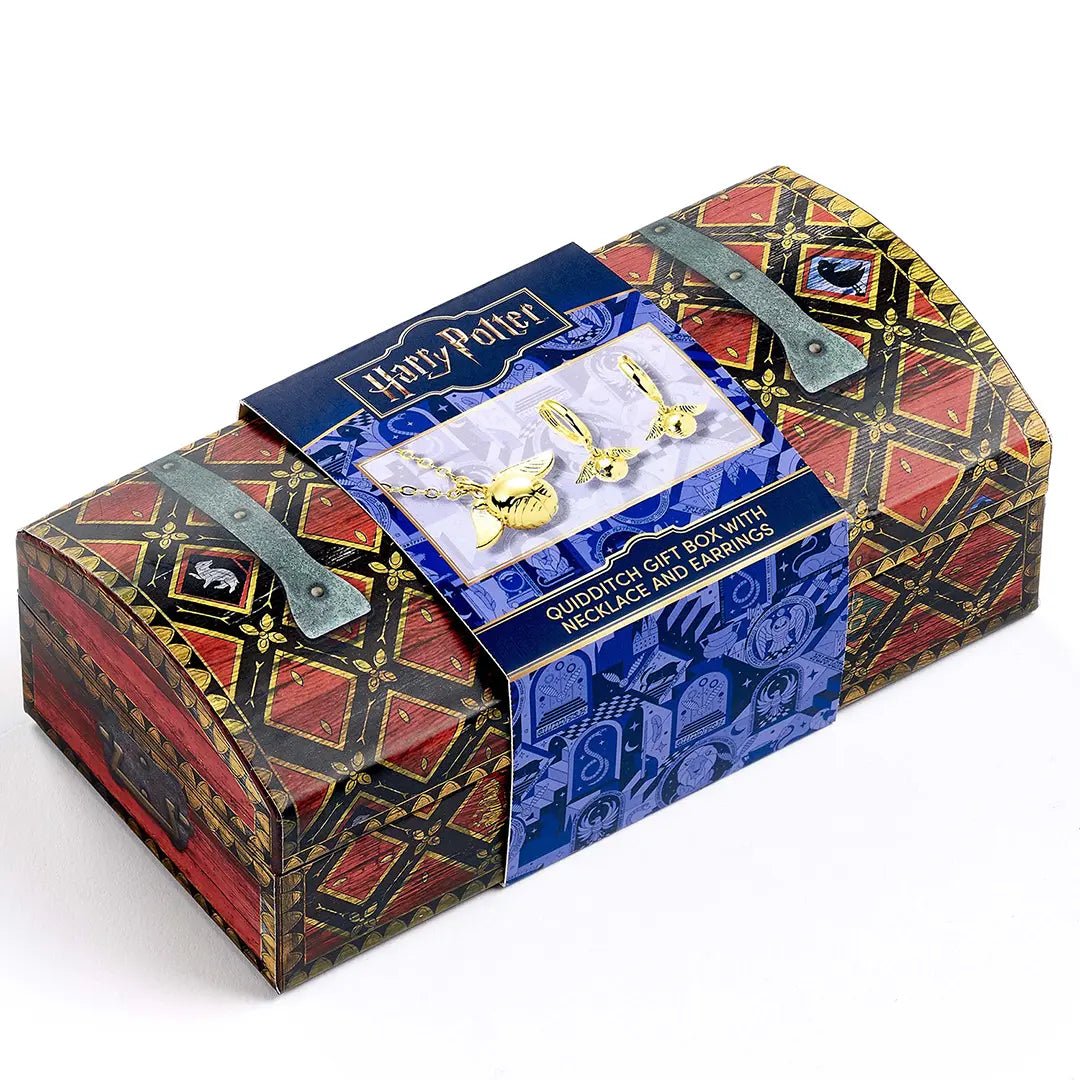 Coffret cadeau Quidditch - Boucles d'oreilles et Collier vif d'or - La Muchette