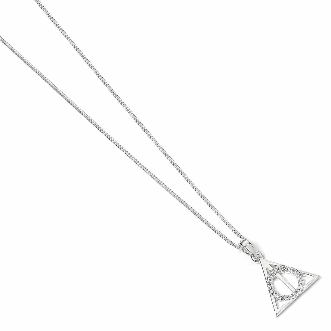 Collier Reliques de la mort en argent sterling avec des cristaux