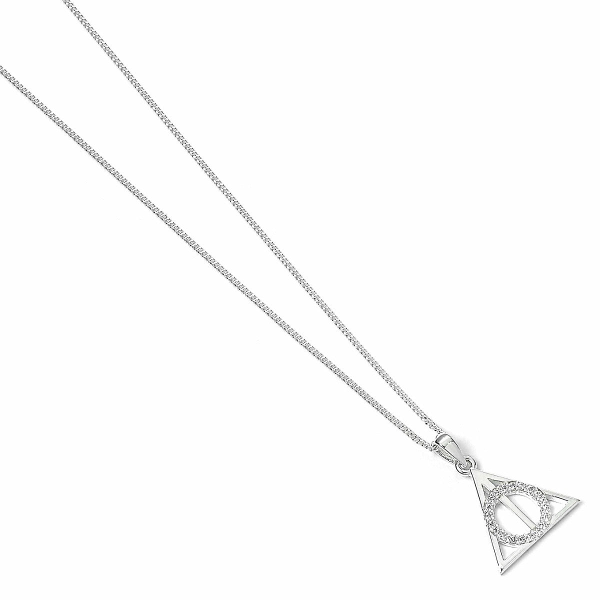 Collier Reliques de la mort en argent sterling avec des cristaux