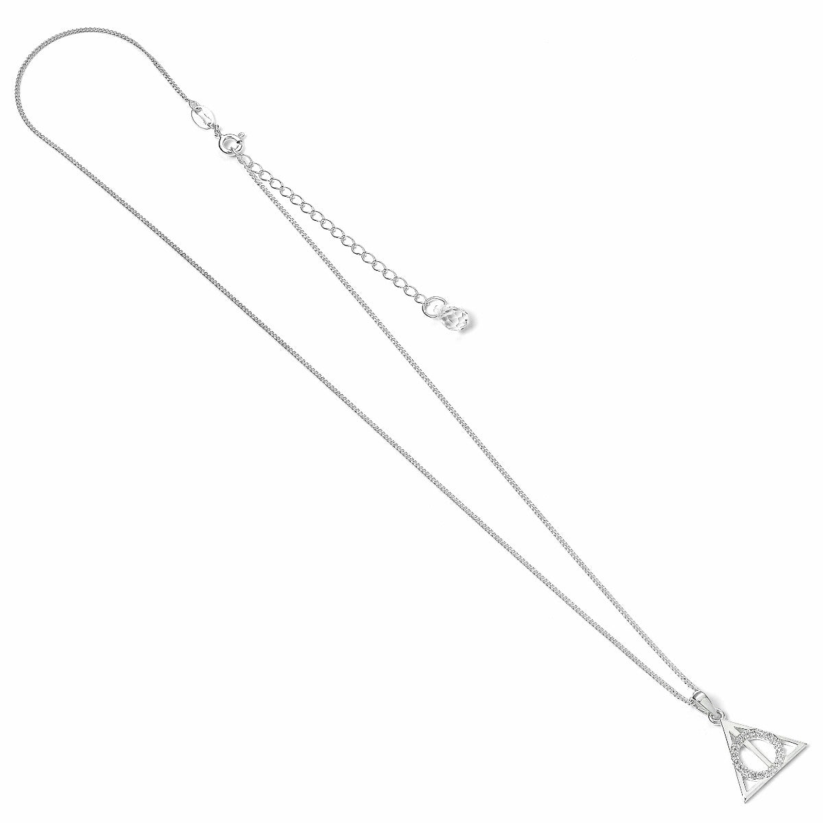 Collier Reliques de la mort en argent sterling avec des cristaux