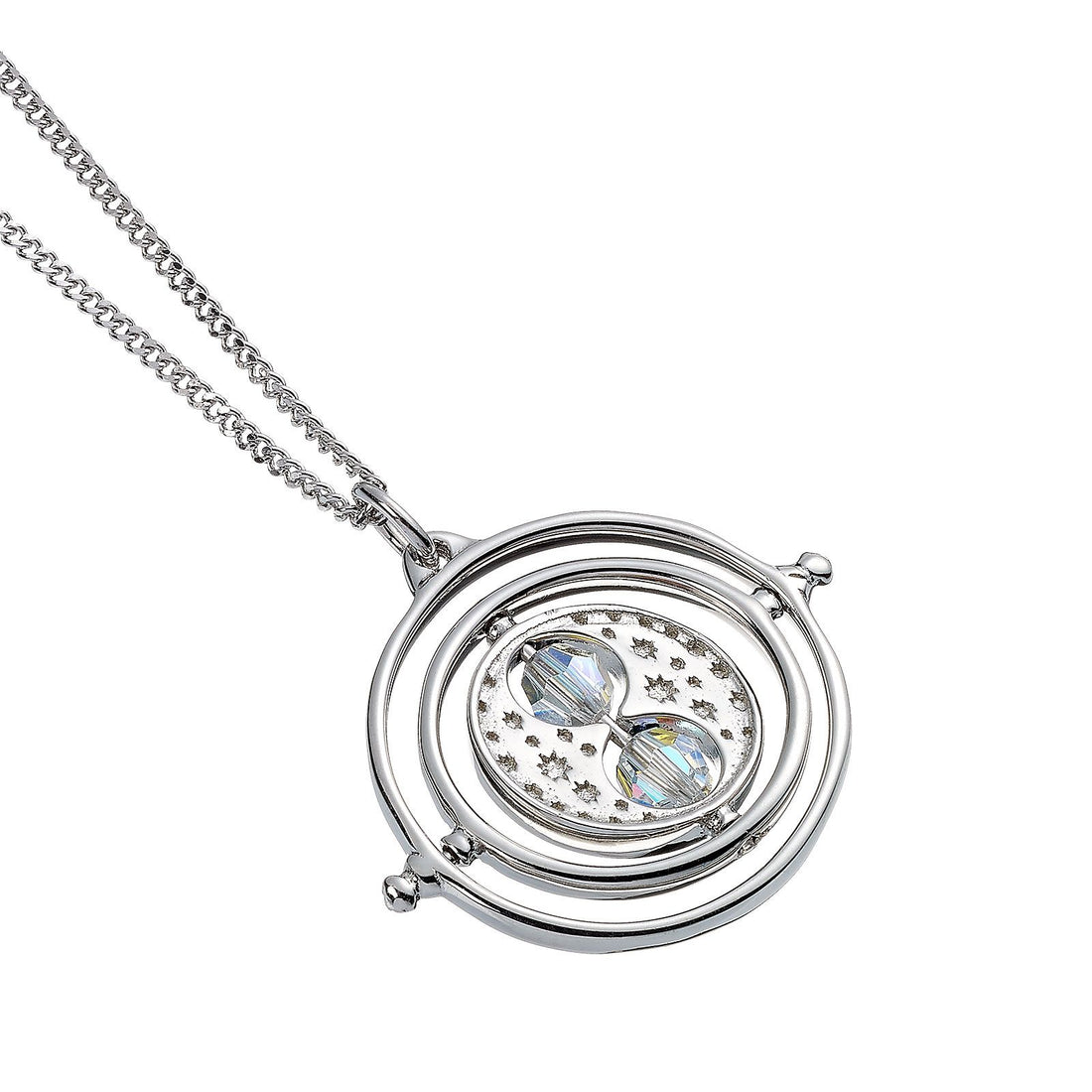 Collier Retourneur de temps en argent sterling et cristaux