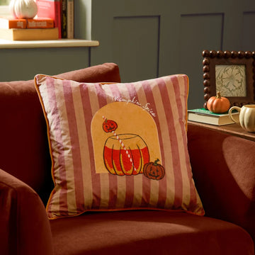 Coussin en velours - Citrouille épicée