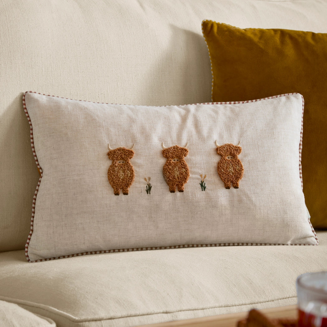 Coussin touffeté Vaches Highland - La Muchette