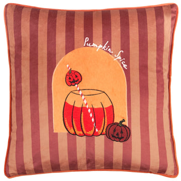 Coussin en velours - Citrouille épicée