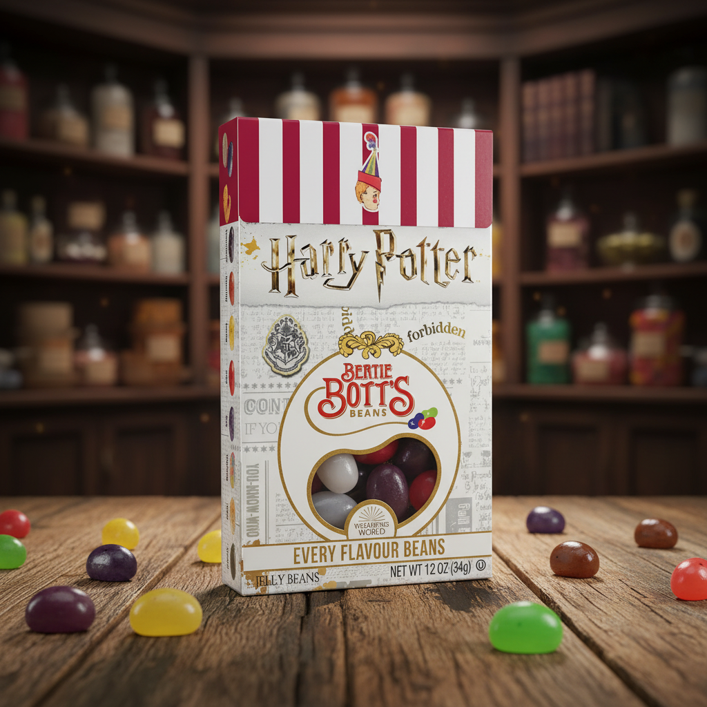 Dragées Surprises de Bertie Crochue - Harry Potter - Jelly Belly - Vue artistique et détaillée
